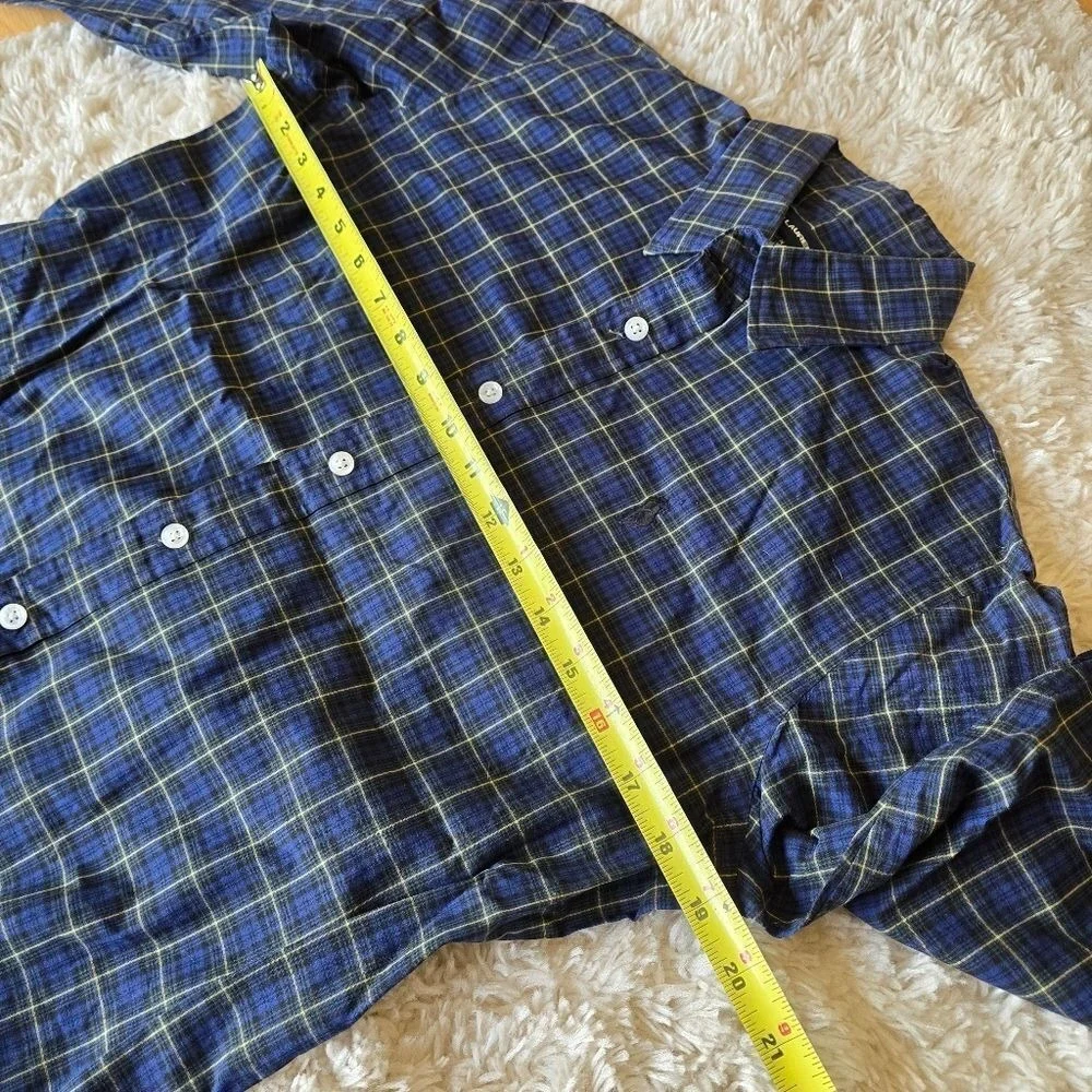 Ralph Lauren Sport kids long sleeve Shirt Size 8 Blue‎ Plaid Button Up
